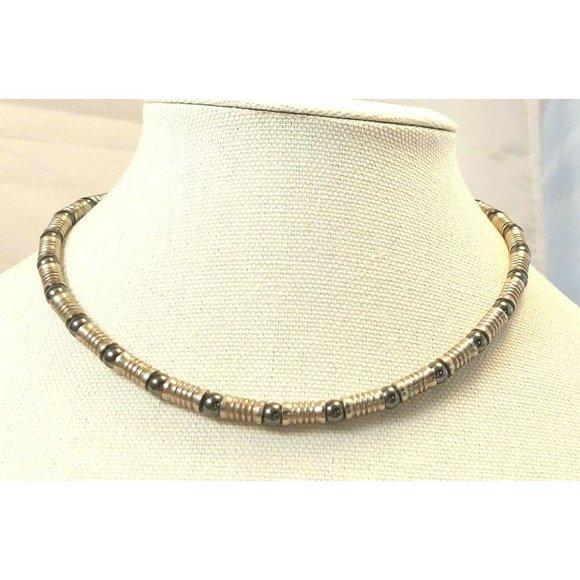 New Choker Necklace Silvertone and hematite beads choose yours - Picture 6 of 9